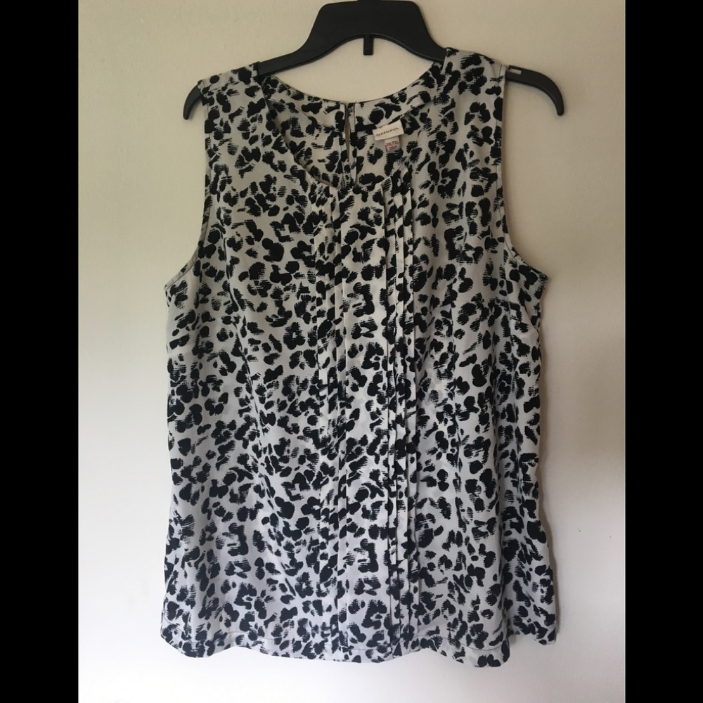 Merona black/white business blouse